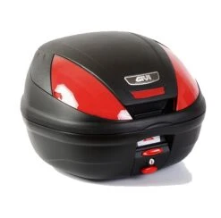 E370 MONOLOCK Topcase Mit Roten Reflektoren Und Platte Original Givi