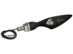Kellermann Blinker, Rhombus Dark, Stahl, LED, VL/HR, 12 V, Schwarz Seidenmatt, M8x20, E-geprüft