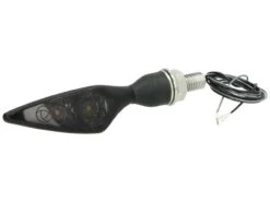 Kellermann Blinker, Rhombus Dark, Stahl, LED, VR/HL, 12 V, Schwarz Seidenmatt, M8x20, E-geprüft