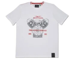 Moto Guzzi Herren T-Shirt Classic Baumwolle Weiss