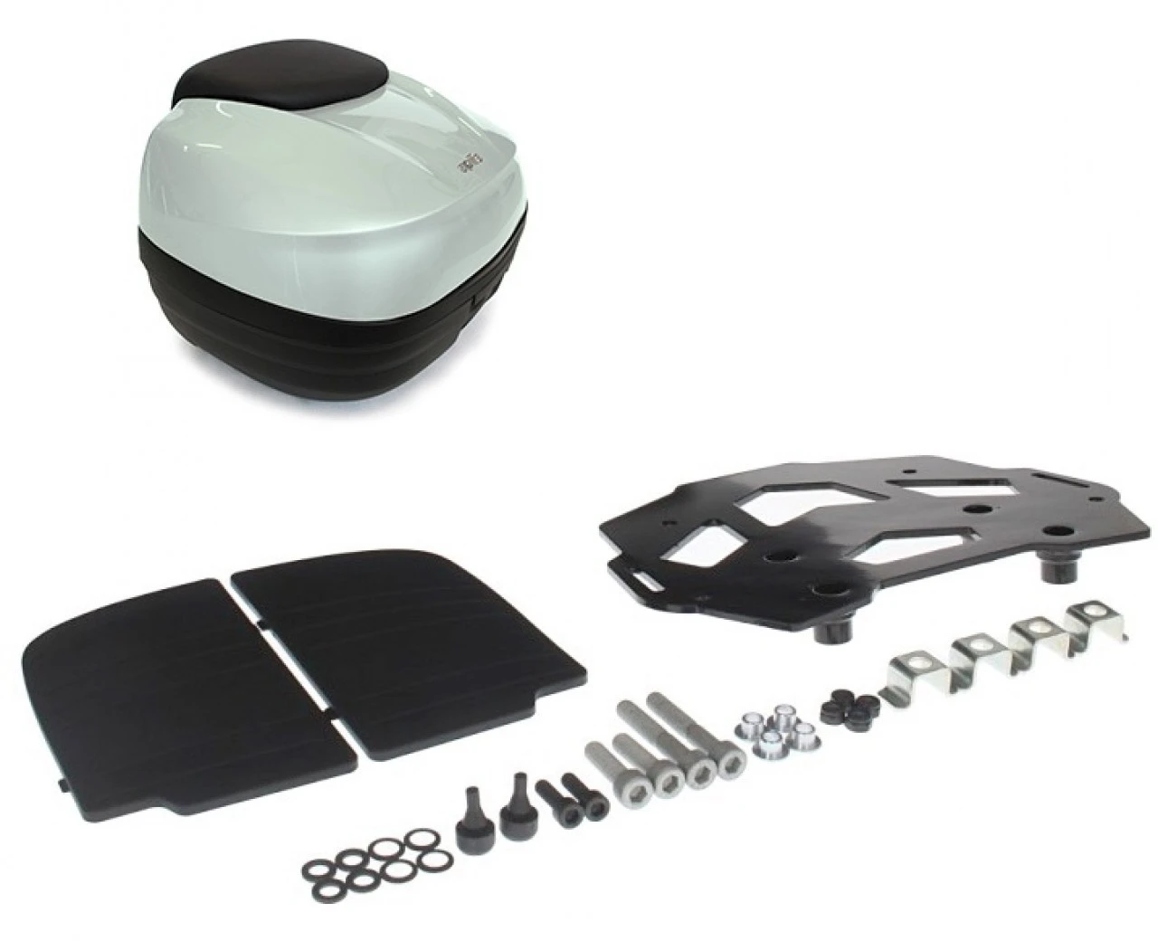 Top Case Kit (incl. Halteplatte), Weiß, 40 L Für Aprilia Caponord 3 Top Case Kit (incl. Halteplatte), Weiß, 40 L Für Aprilia Caponord